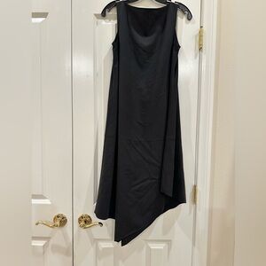 Eileen Fisher black sundress with asymmetric hem